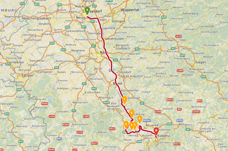 Geplante Route 6 nach Koblenz