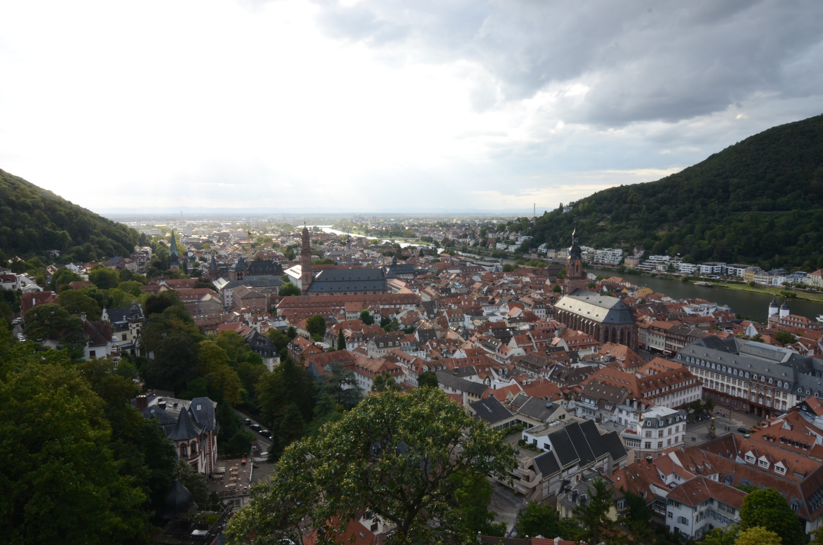 Blick vom Schloss auf Heidelberg