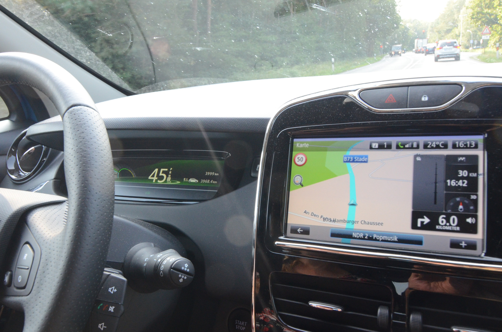 Auf dem Weg nach Stade beim Kilometerstand 3999 km