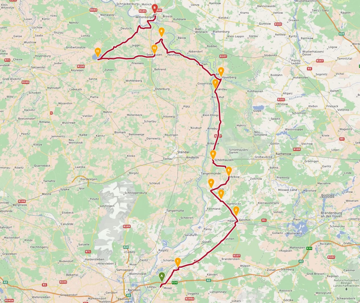 Etappe drei nach Wittenberge