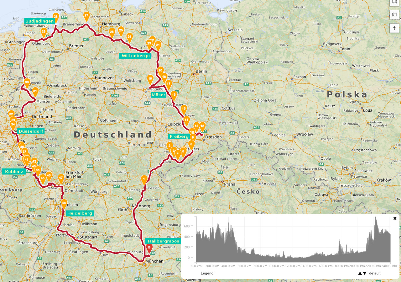 Unsere (geplante) Route durch Deutschland