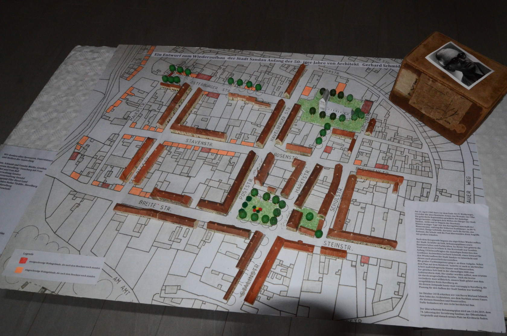 Alter Plan vom Wiederaufbau Sandaus